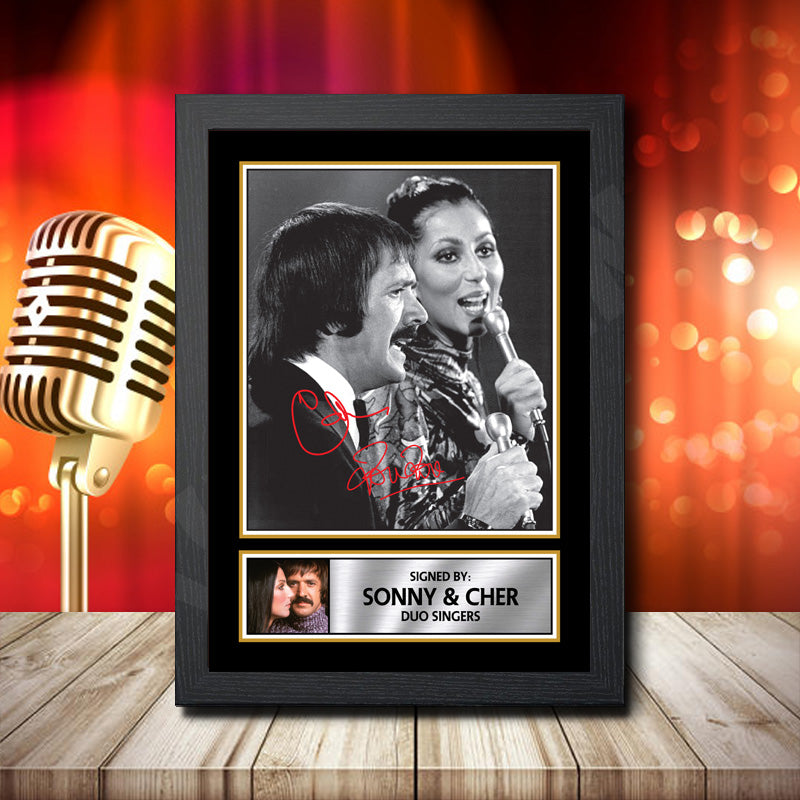 Sonny Bono Cher – Printed Signature Music Star Print – Sonny Bono Cher
