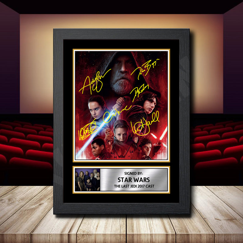 Star Wars The Last Jedi 2017 Cast 2 Printed Signature Movie Star Poster Print Framed Wall Art Gift – Star Wars The Last Jedi 2017 Cast 2 Printed Signature Movie Star Poster Print
