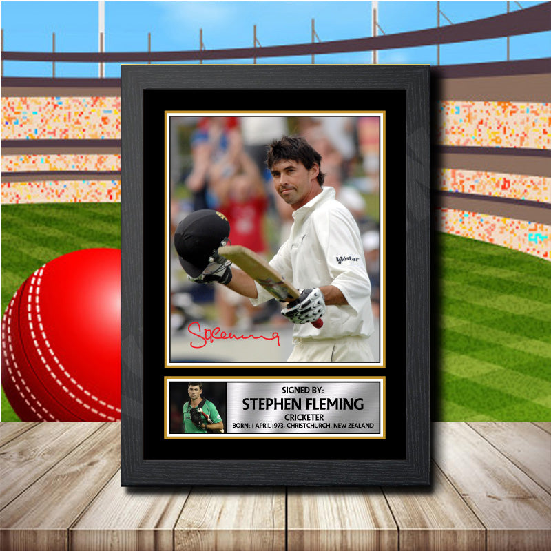Stephen Fleming Printed Signature Cricket Star Poster Print Framed Wall Art Gift – Stephen Fleming Printed Signature Cricket Star Poster Print