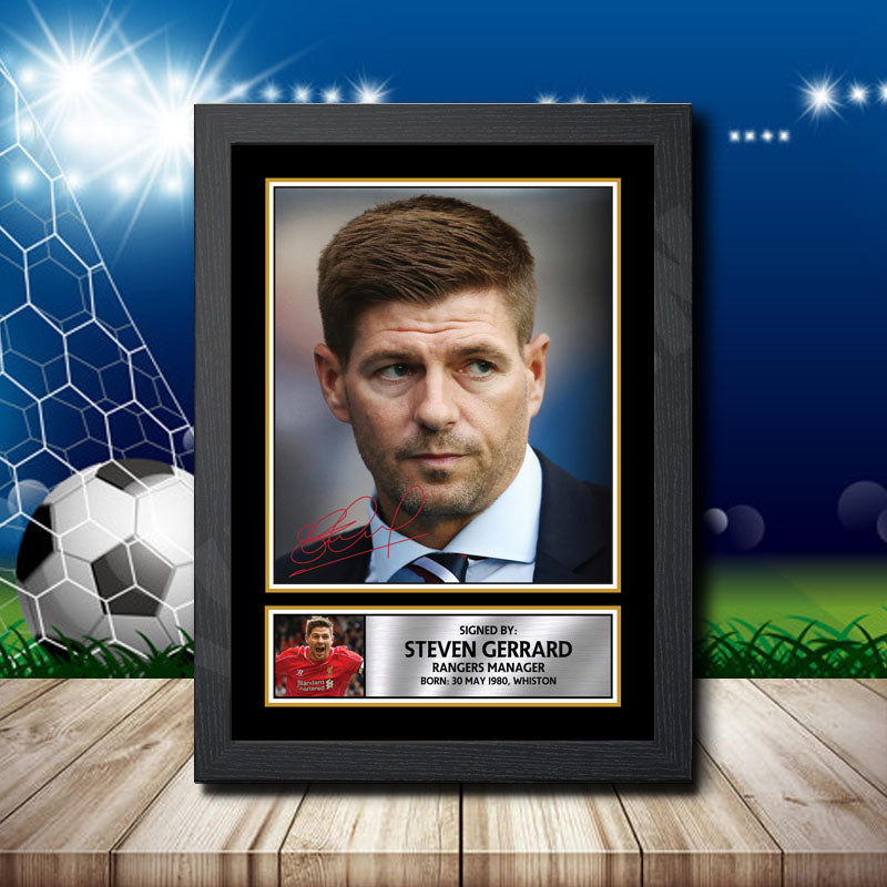 Steven Gerrard Printed Signature Footballers Star Poster Print Framed Wall Art Gift – Steven Gerrard Printed Signature Footballers Star Poster Print