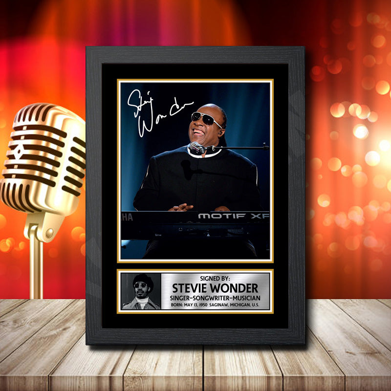 Stevie Wonder 2 – Printed Signature Music Star Print – Stevie Wonder 2