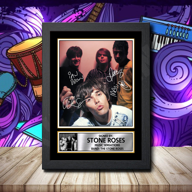 Stone Roses 3 Printed Signature Rock-Bands Star Poster Print Framed Wall Art Gift – Stone Roses 3 Printed Signature Rock-Bands Star Poster Print