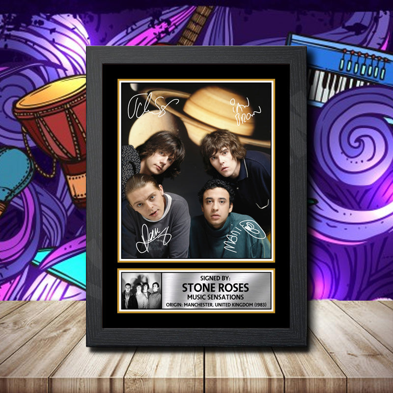 Stone Roses 4 Printed Signature Rock-Bands Star Poster Print Framed Wall Art Gift – Stone Roses 4 Printed Signature Rock-Bands Star Poster Print