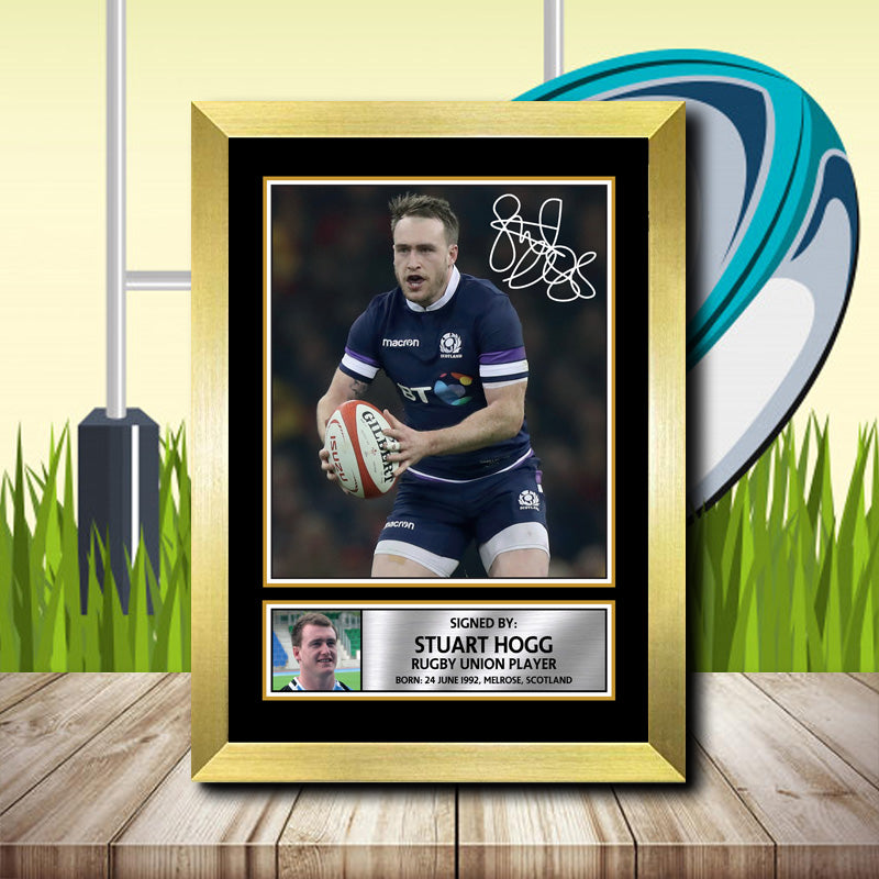 Stuart Hogg 1 Printed Signature Rugby Star Poster Print Framed Wall Art Gift – Stuart Hogg 1 Printed Signature Rugby Star Poster Print