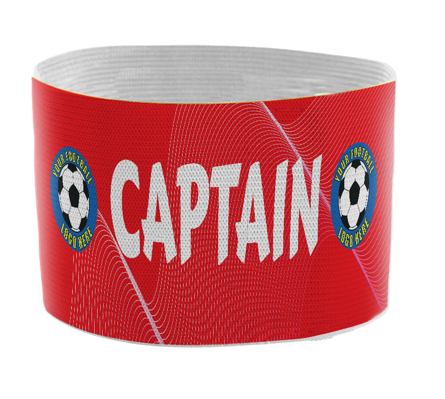 Custom Captain's Armband - Design 10 (Red – Custom Captain's Armband - Design 10 Red