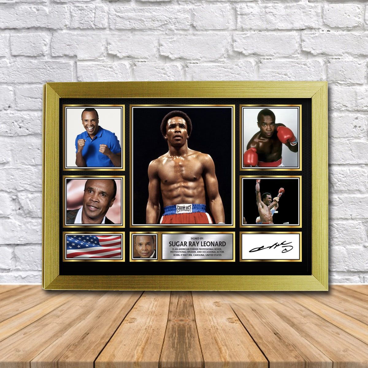 Sugar Ray Leonard Boxing Gift Framed Printed Signature Star Poster Print Wall Art Gift – Sugar Ray Leonard Boxing Gift Framed Printed Signature Star Poster Print Wall