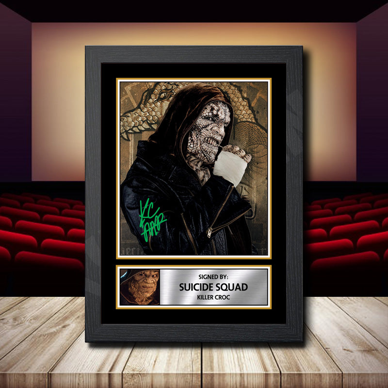 Suicide Squad Killer Croc Printed Signature Movie Star Poster Print Framed Wall Art Gift – Suicide Squad Killer Croc Printed Signature Movie Star Poster Print