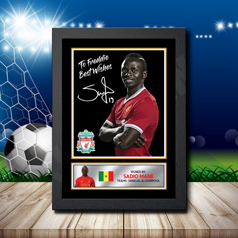 Sadio Mane Silver Printed Signature Footballers Star Poster Print Framed Wall Art Gift β Sadio Mane Silver Printed Signature Footballers Star Poster Print