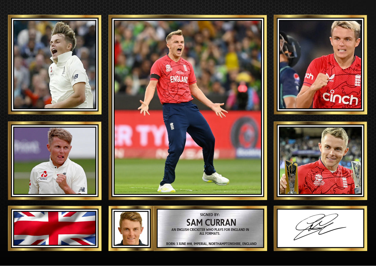 Sam Curran – Printed Signature Cricket Star Print – Sam Curran – A4 Poster