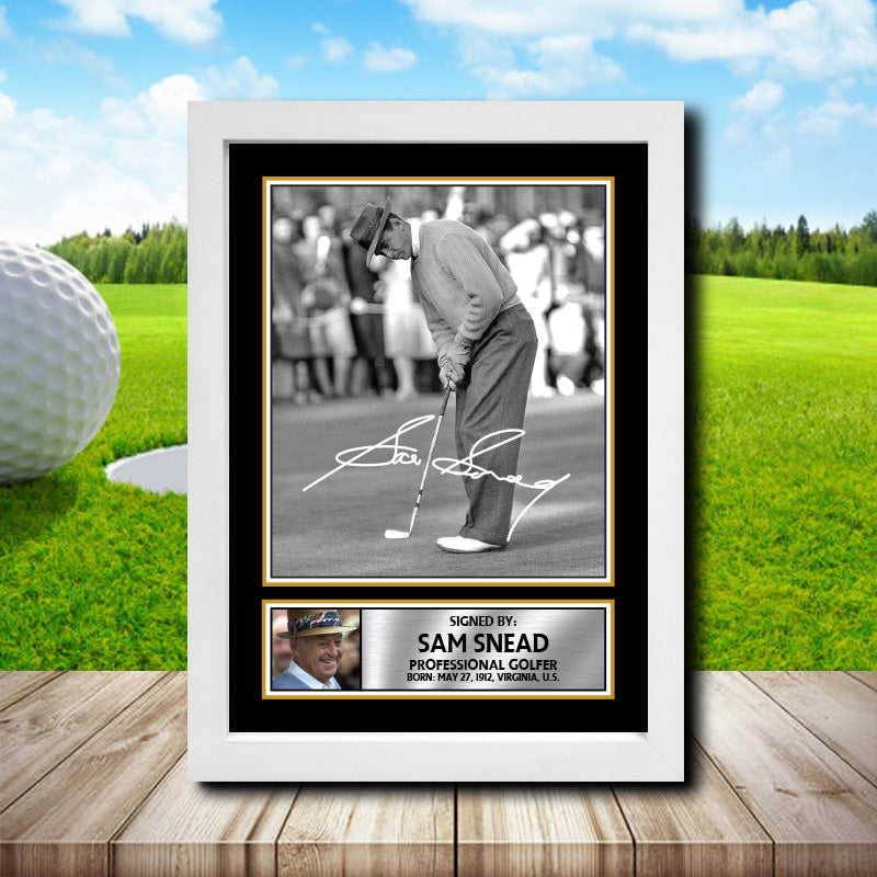 Sam Snead 2 Golf Printed Signature Poster Print Gift