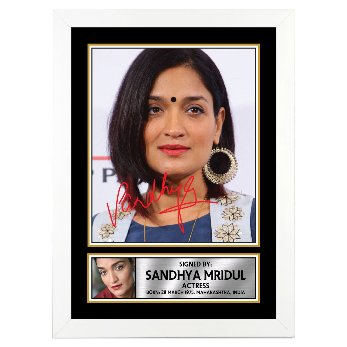 Sandhya Mridul M376 Bollywood Printed Signature Poster Print Gift