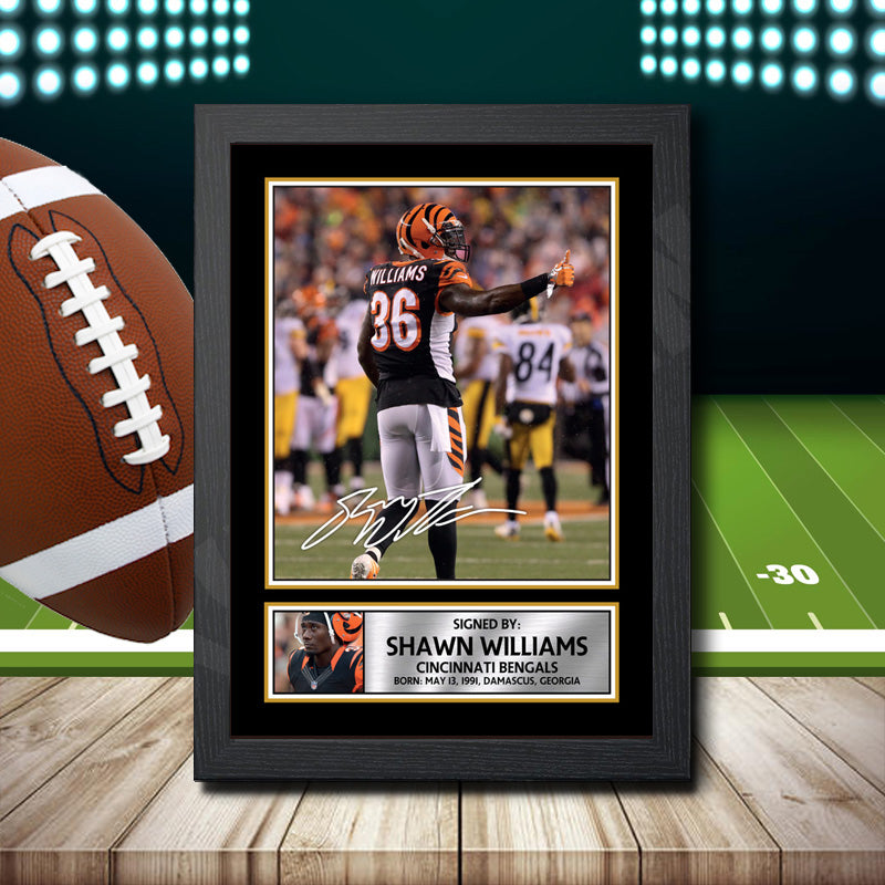 Shawn Williams 2 Printed Signature NFL Star Poster Print Framed Wall Art Gift β Shawn Williams 2 Printed Signature NFL Star Poster Print