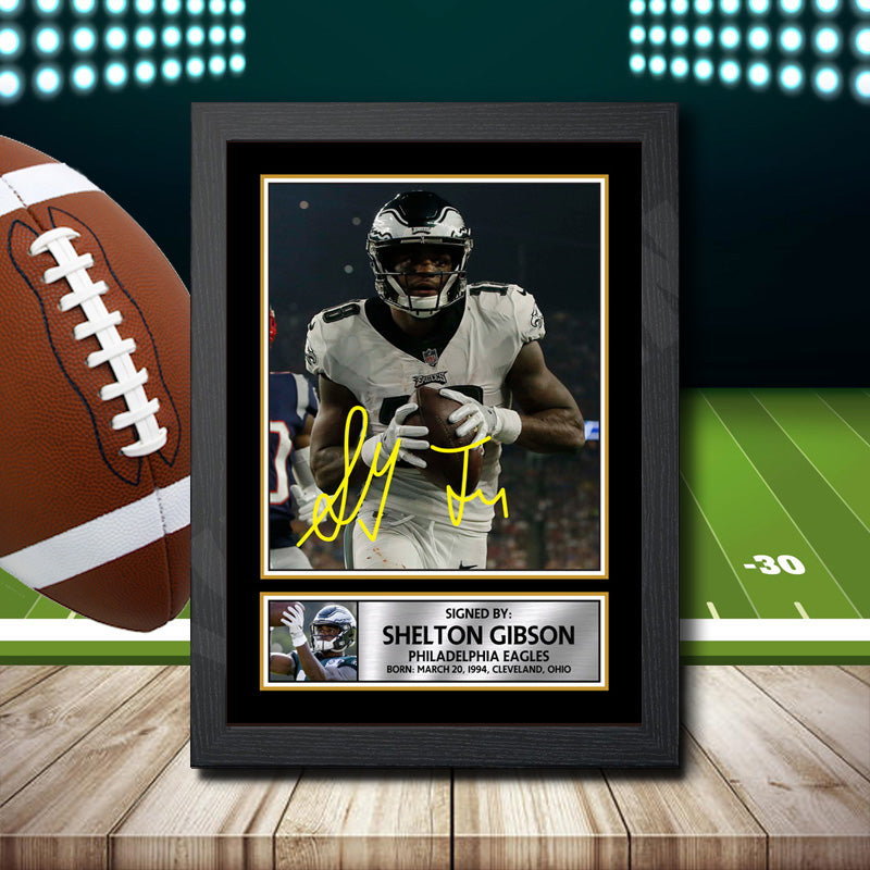 Shelton Gibson 2 Printed Signature NFL Star Poster Print Framed Wall Art Gift β Shelton Gibson 2 Printed Signature NFL Star Poster Print