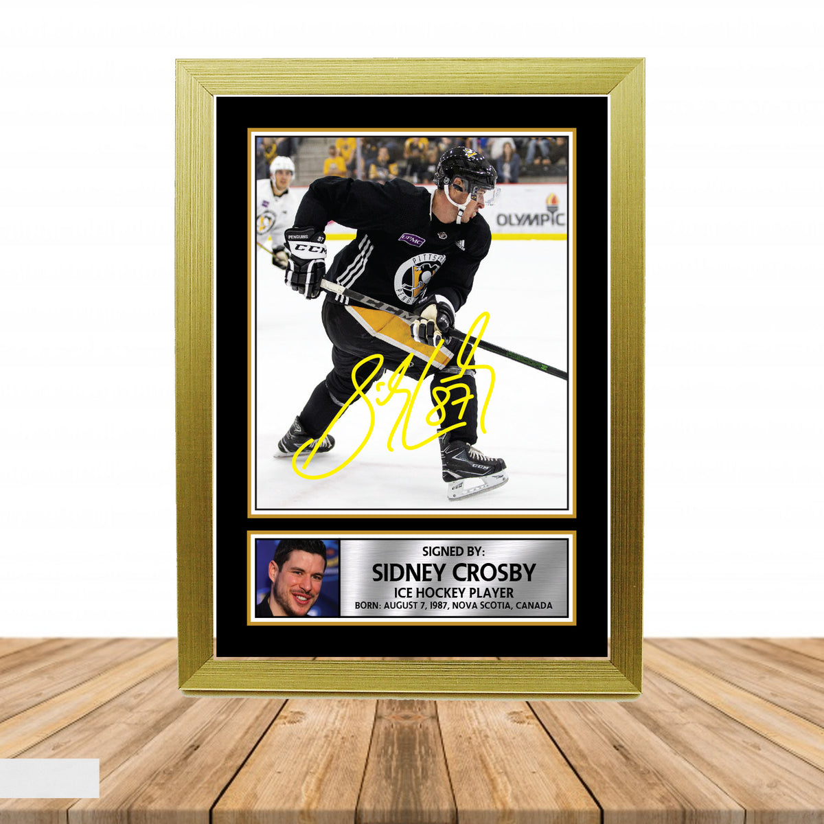 Sidney Crosby 2 Ice Hockey Printed Signature Poster Print Gift