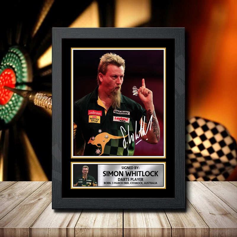 Simon Whitlock Printed Signature Darts Star Poster Print Framed Wall Art Gift – Simon Whitlock Printed Signature Darts Star Poster Print