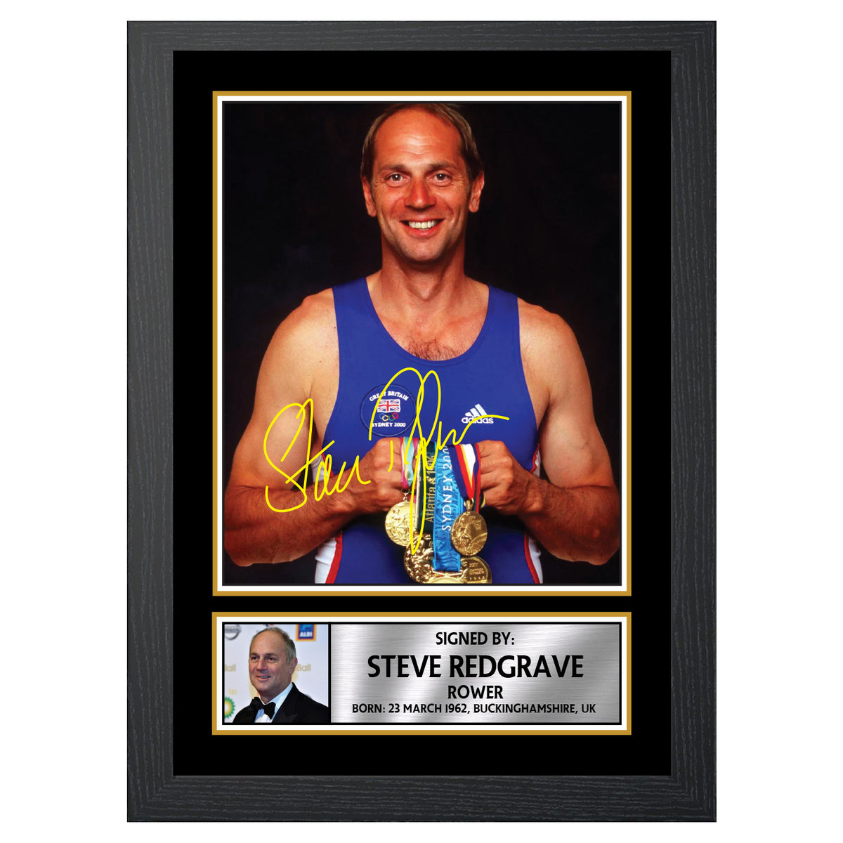 Sir Steve Redgrave M485 Swimmer Printed Signature Poster Print Gift