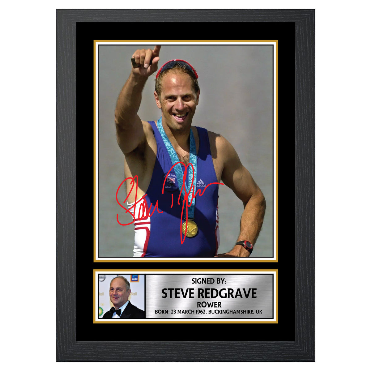 Sir Steve Redgrave M486 Swimmer Printed Signature Poster Print Gift