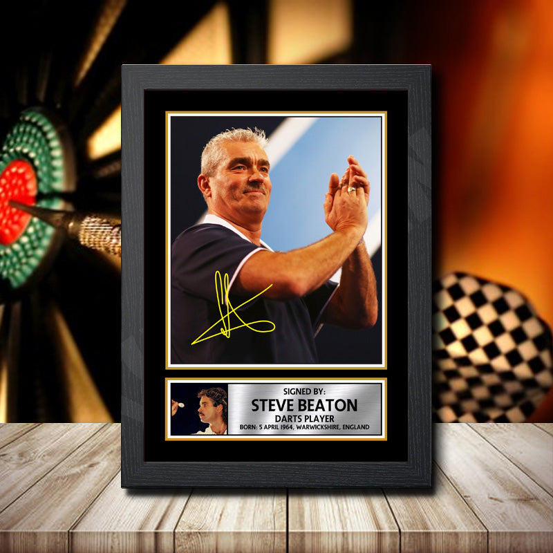 Steve Beaton Printed Signature Darts Star Poster Print Framed Wall Art Gift – Steve Beaton Printed Signature Darts Star Poster Print