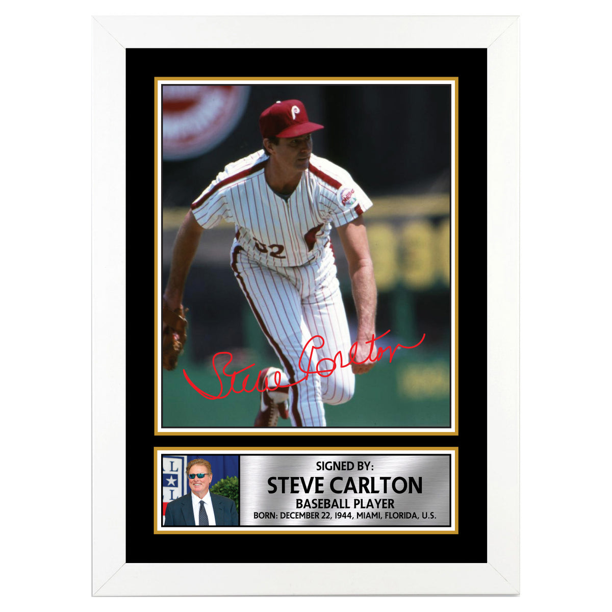 Steve Carlton Baseball Player Printed Signature Poster Print Gift