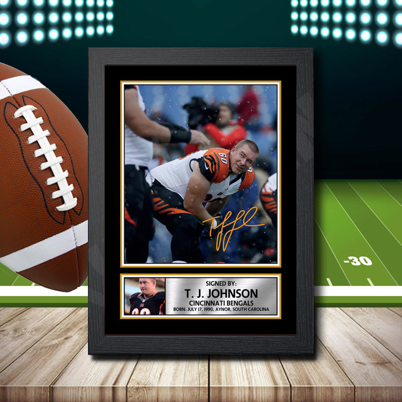 T. J. Johnson Printed Signature NFL Star Poster Print Framed Wall Art Gift – T. J. Johnson Printed Signature NFL Star Poster Print