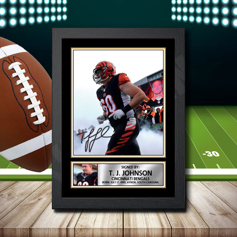 T. J. Johnson 2 Printed Signature NFL Star Poster Print Framed Wall Art Gift – T. J. Johnson 2 Printed Signature NFL Star Poster Print