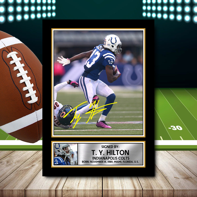 T. Y. Hilton Printed Signature NFL Star Poster Print Framed Wall Art Gift – T. Y. Hilton Printed Signature NFL Star Poster Print