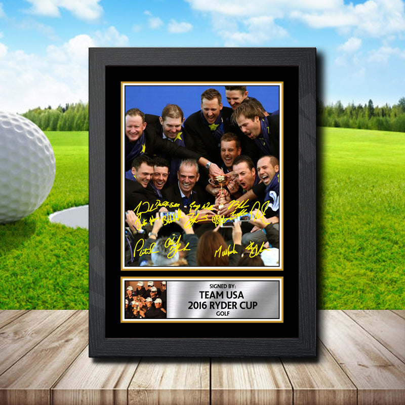Team Usa 2016 Ryder Cup Printed Signature Golfer Star Poster Print Framed Wall Art Gift β Team Usa 2016 Ryder Cup Printed Signature Golfer Star Poster Print