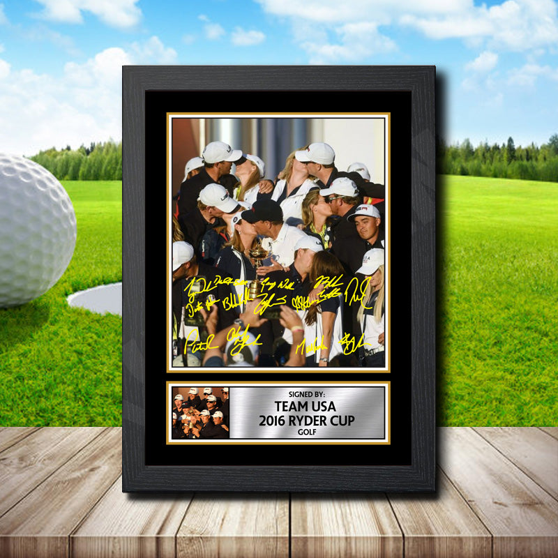 Team Usa 2016 Ryder Cup 2 Printed Signature Golfer Star Poster Print Framed Wall Art Gift – Team Usa 2016 Ryder Cup 2 Printed Signature Golfer Star Poster Print