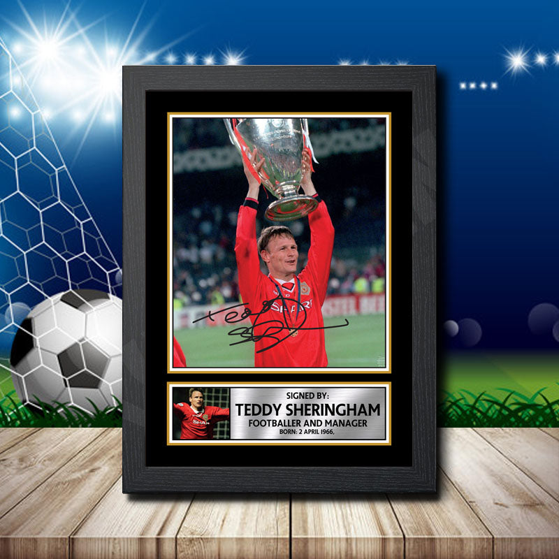 Teddy Sheringham 2 Printed Signature Footballers Star Poster Print Framed Wall Art Gift – Teddy Sheringham 2 Printed Signature Footballers Star Poster Print