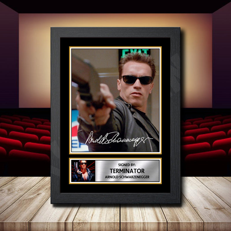 Terminator Arnold Swarzenegger Printed Signature Movie Star Poster Print Framed Wall Art Gift – Terminator Arnold Swarzenegger Printed Signature Movie Star Poster Print
