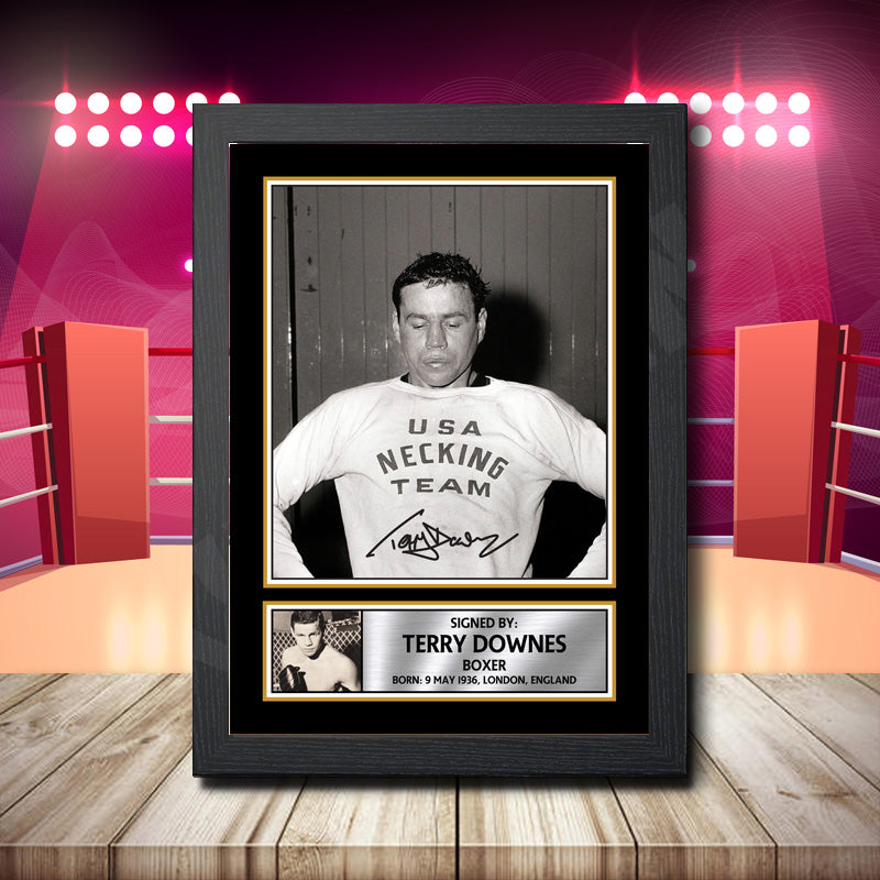Terry Downes 2 Printed Signature Boxing Star Poster Print Framed Wall Art Gift β Terry Downes 2 Printed Signature Boxing Star Poster Print