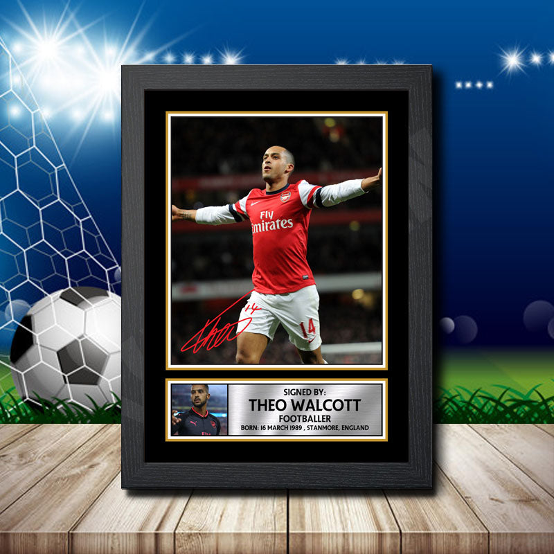 Theo Walcott 2 Printed Signature Footballers Star Poster Print Framed Wall Art Gift – Theo Walcott 2 Printed Signature Footballers Star Poster Print