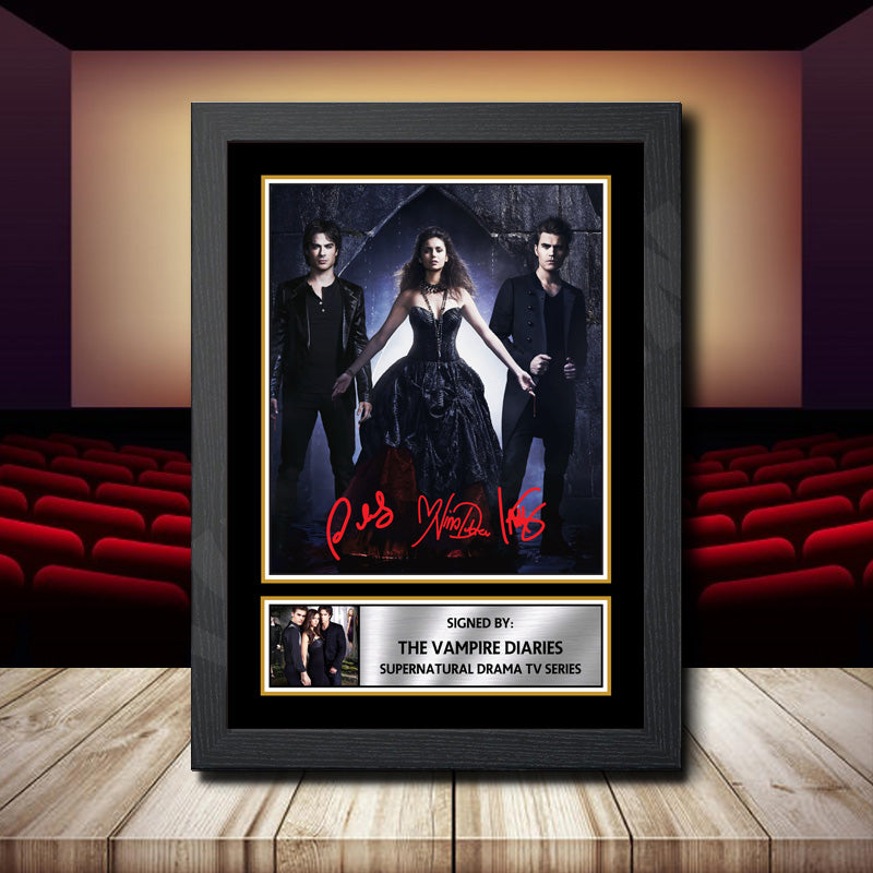 The Vampire Diaries 2 Printed Signature Movie Star Poster Print Framed Wall Art Gift – The Vampire Diaries 2 Printed Signature Movie Star Poster Print