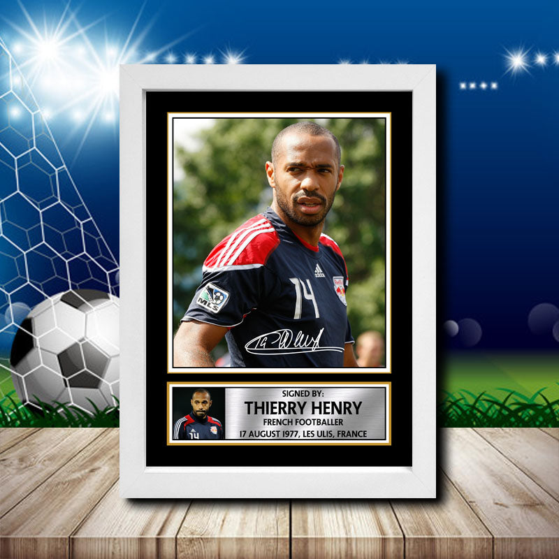 Thierry Henry 1 Printed Signature Footballers Star Poster Print Framed Wall Art Gift – Thierry Henry 1 Printed Signature Footballers Star Poster Print