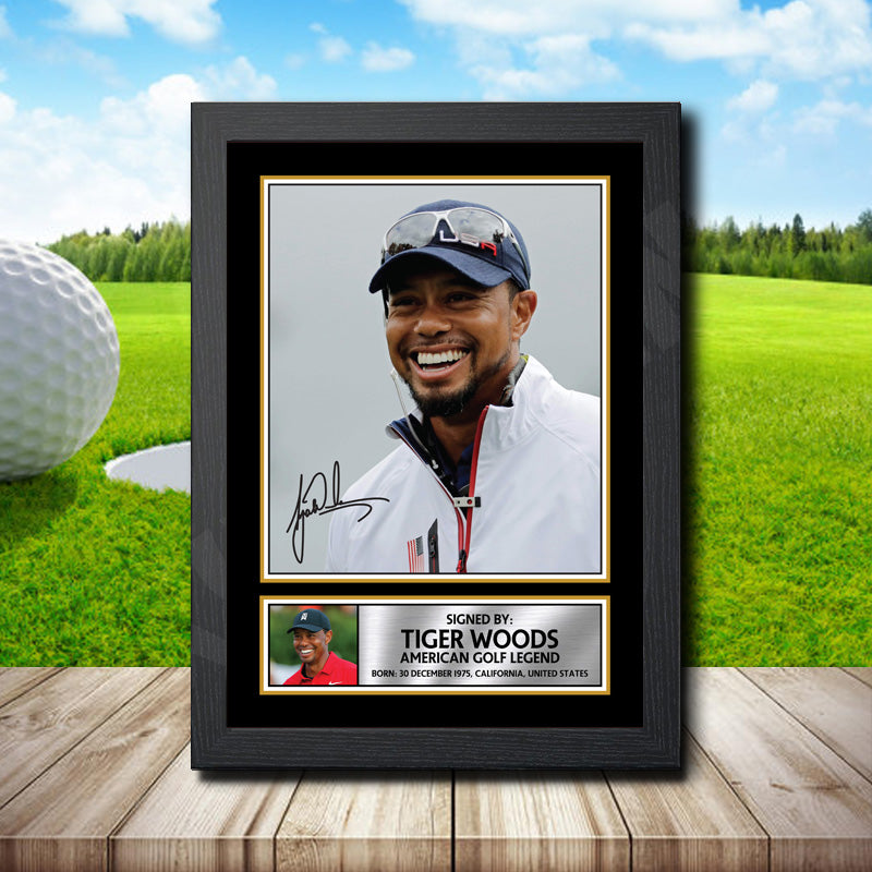 Tiger Woods Printed Signature Golfer Star Poster Print Framed Wall Art Gift β Tiger Woods Printed Signature Golfer Star Poster Print