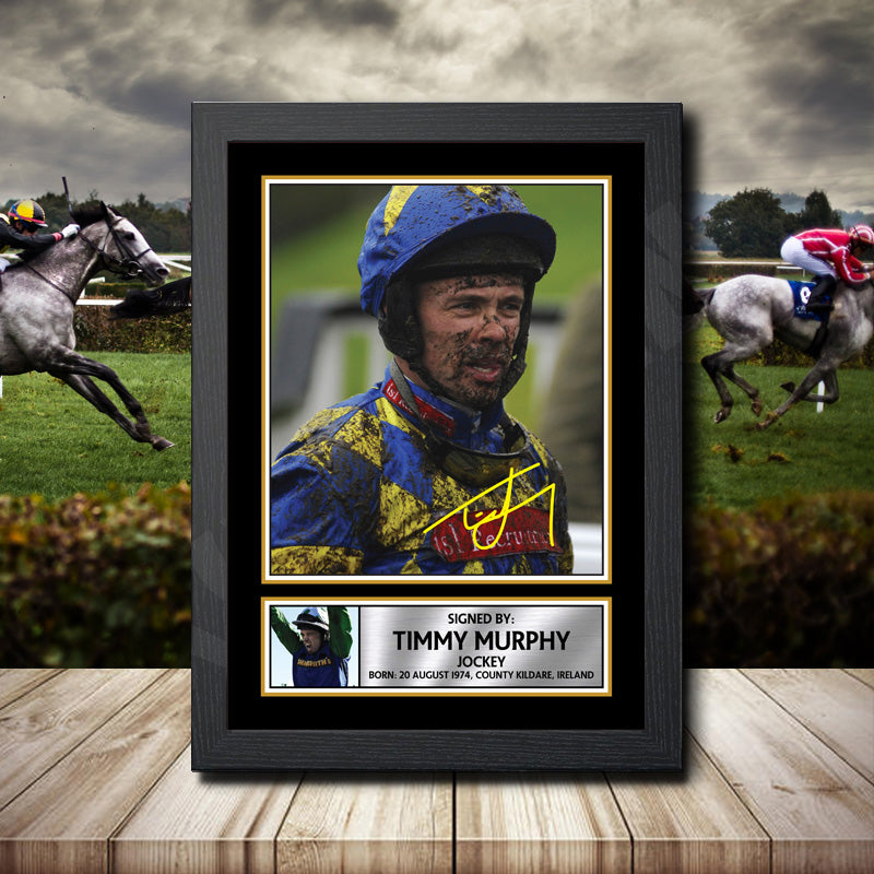 Timmy Murphy 2 Printed Signature Horse-Racing Star Poster Print Framed Wall Art Gift – Timmy Murphy 2 Printed Signature Horse-Racing Star Poster Print