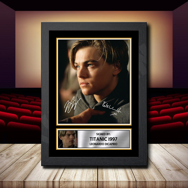 Titanic 1997 Leonardo Dicaprio Printed Signature Movie Star Poster Print Framed Wall Art Gift – Titanic 1997 Leonardo Dicaprio Printed Signature Movie Star Poster Print