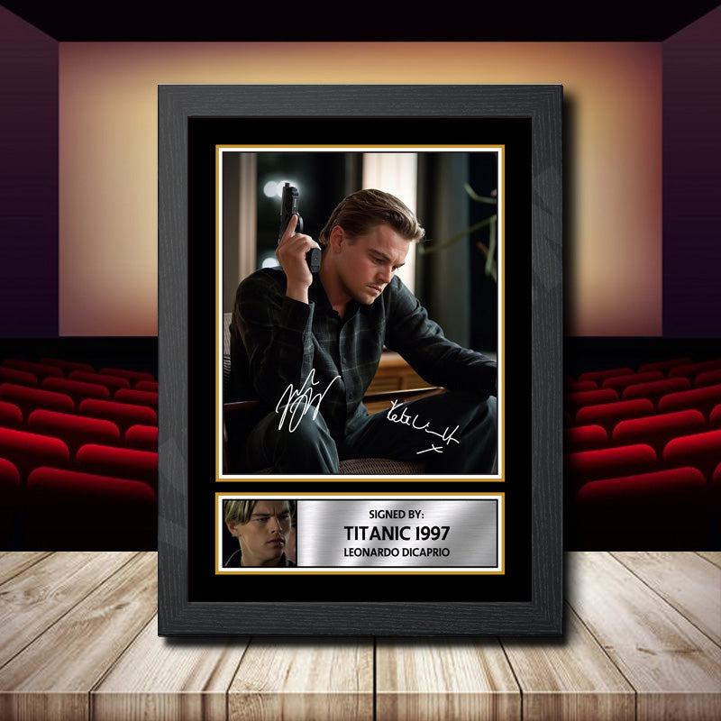 Titanic 1997 Leonardo Dicaprio 2 Printed Signature Movie Star Poster Print Framed Wall Art Gift β Titanic 1997 Leonardo Dicaprio 2 Printed Signature Movie Star Poster Print