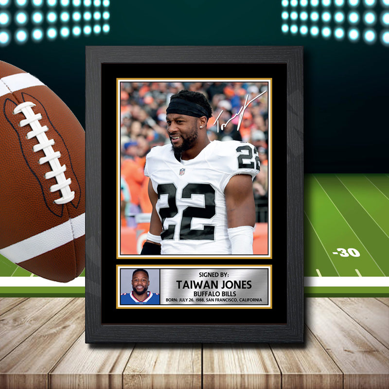 Taiwan Jones 1 Printed Signature NFL Star Poster Print Framed Wall Art Gift β Taiwan Jones 1 Printed Signature NFL Star Poster Print