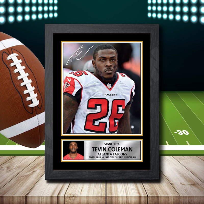 Tevin Coleman 1 Printed Signature NFL Star Poster Print Framed Wall Art Gift – Tevin Coleman 1 Printed Signature NFL Star Poster Print