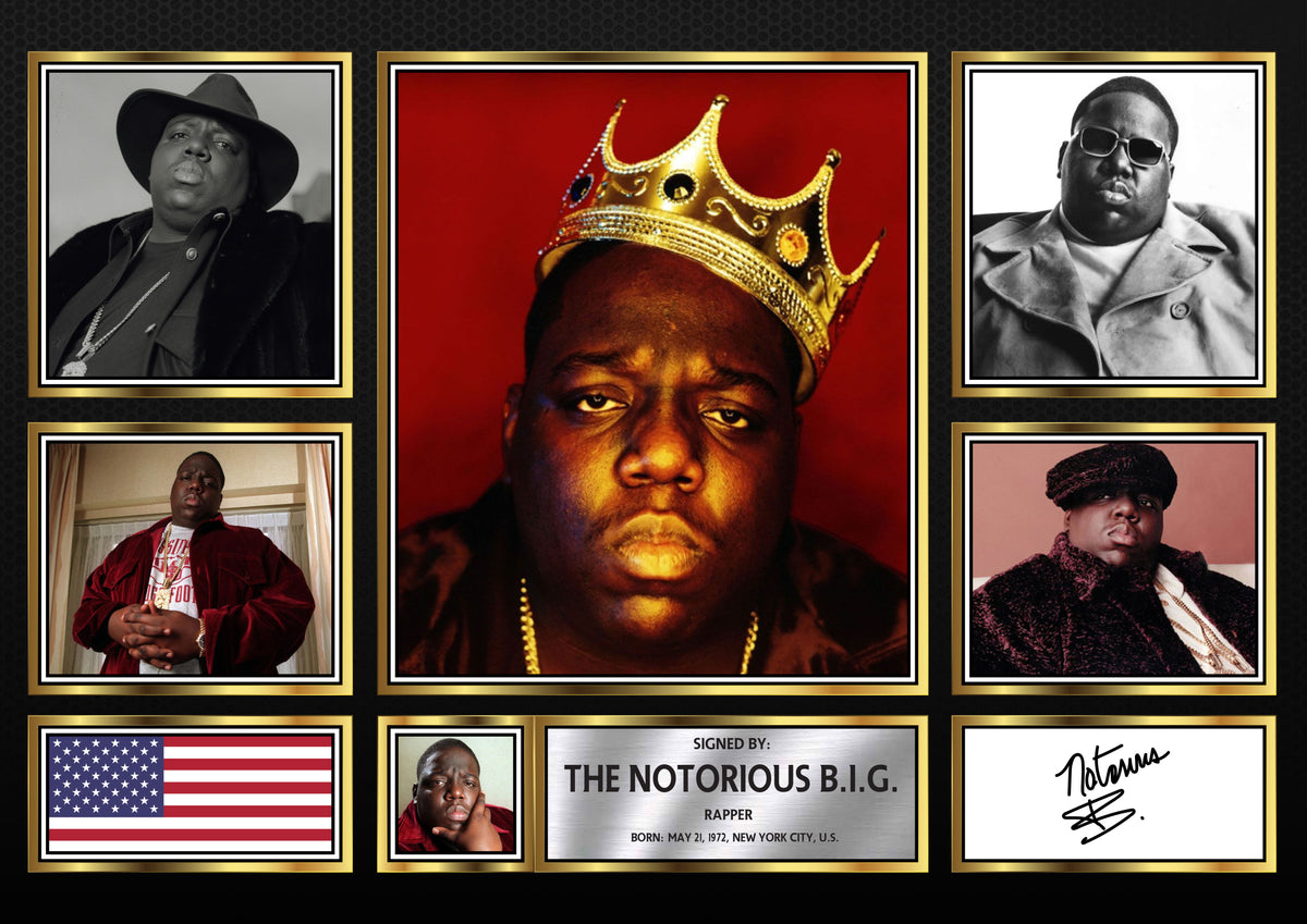 Rappers The Notorious B.I.G. Framed Autographed Print - Limited Edition Autograph Fan Gift – Collectible Memorabilia Merchandise