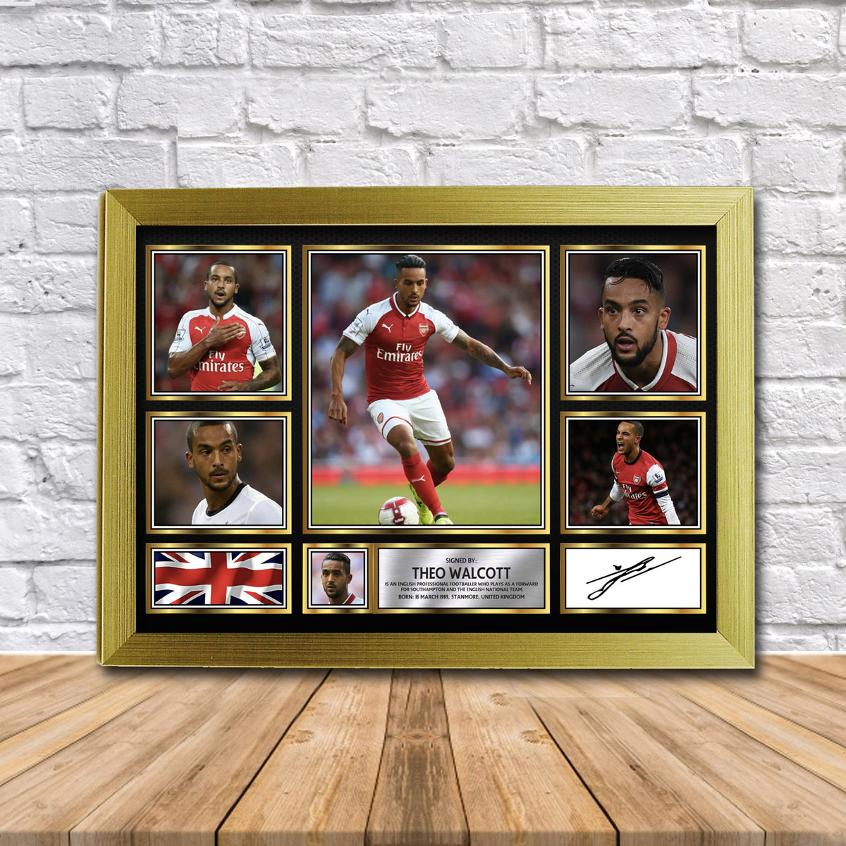 Theo Walcott Football Gift Framed Printed Signature Star Poster Print Wall Art Gift – Theo Walcott Football Gift Framed Printed Signature Star Poster Print Wall Art