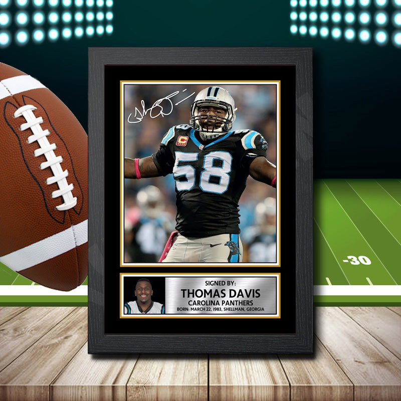 Thomas Davis 2 Printed Signature NFL Star Poster Print Framed Wall Art Gift – Thomas Davis 2 Printed Signature NFL Star Poster Print