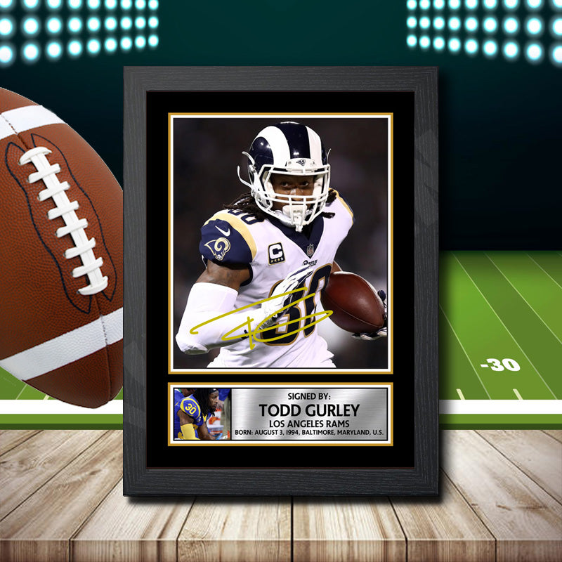 Todd Gurley Printed Signature NFL Star Poster Print Framed Wall Art Gift – Todd Gurley Printed Signature NFL Star Poster Print