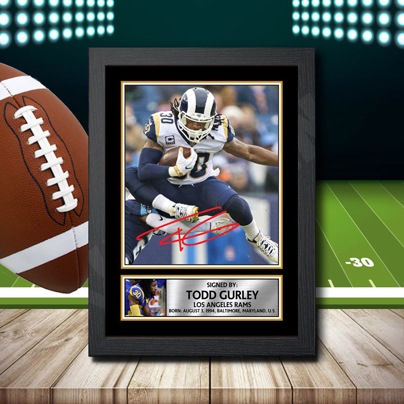 Todd Gurley 2 Printed Signature NFL Star Poster Print Framed Wall Art Gift β Todd Gurley 2 Printed Signature NFL Star Poster Print