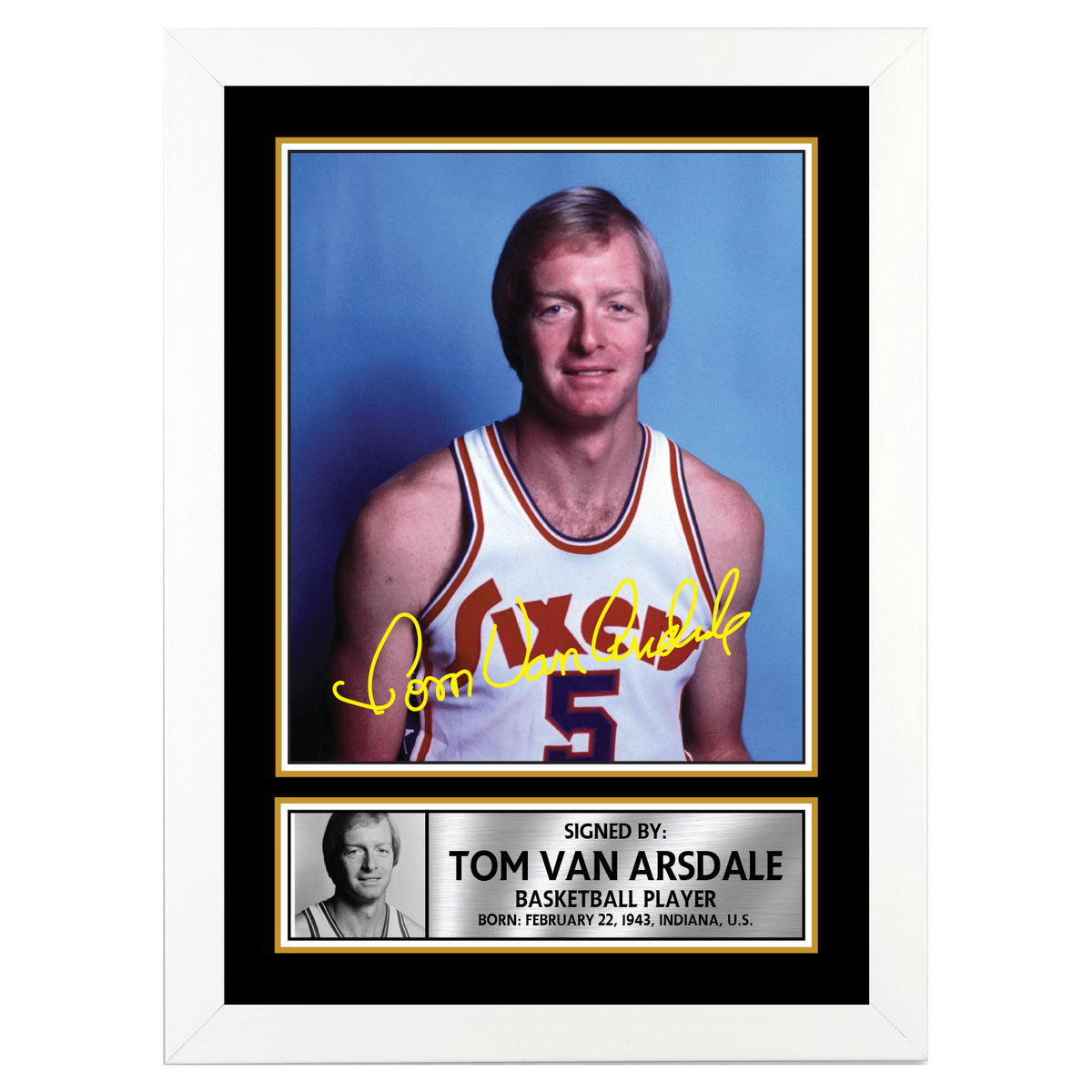 Tom Van Arsdale M119 Basketball Player Printed Signature Poster Print Gift