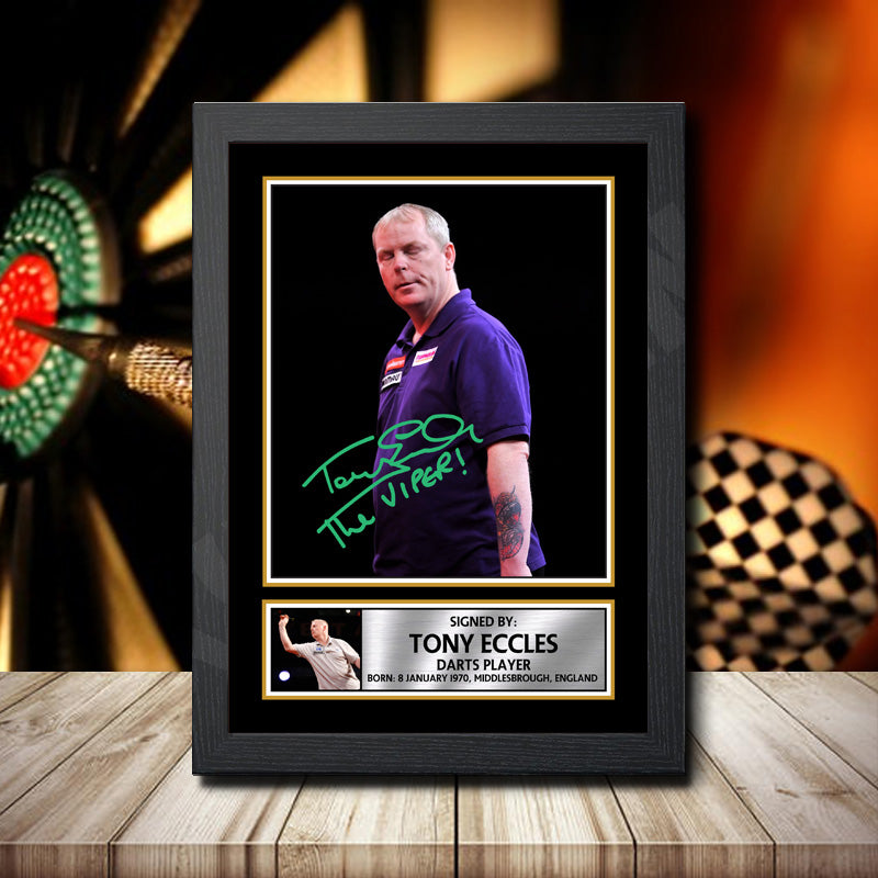 Tony Eccles 2 Printed Signature Darts Star Poster Print Framed Wall Art Gift – Tony Eccles 2 Printed Signature Darts Star Poster Print