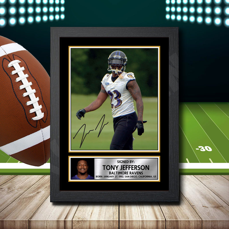 Tony Jefferson 2 Printed Signature NFL Star Poster Print Framed Wall Art Gift – Tony Jefferson 2 Printed Signature NFL Star Poster Print