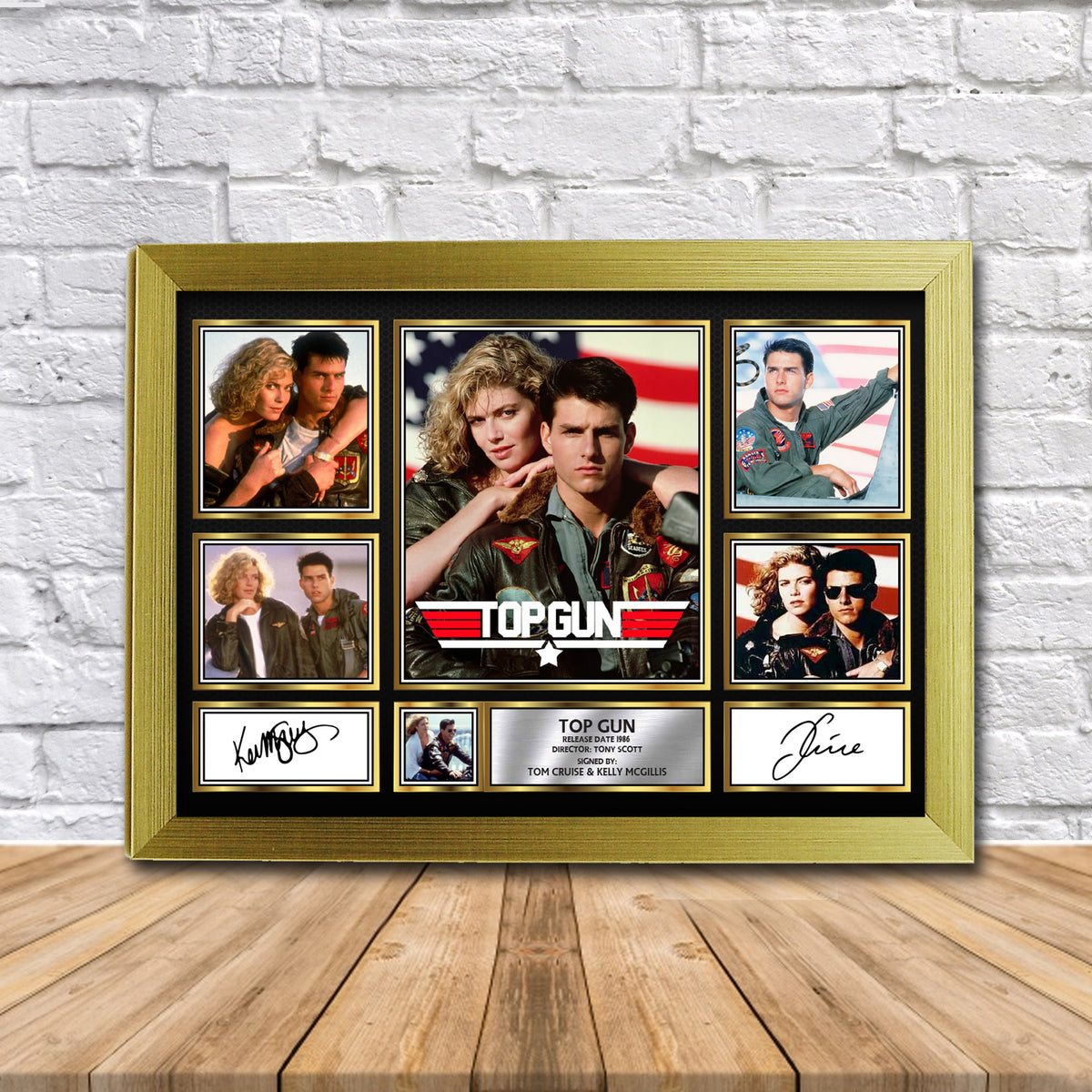 Top Gun 1986 Movie Gift Framed Printed Signature Star Poster Print Wall Art Gift