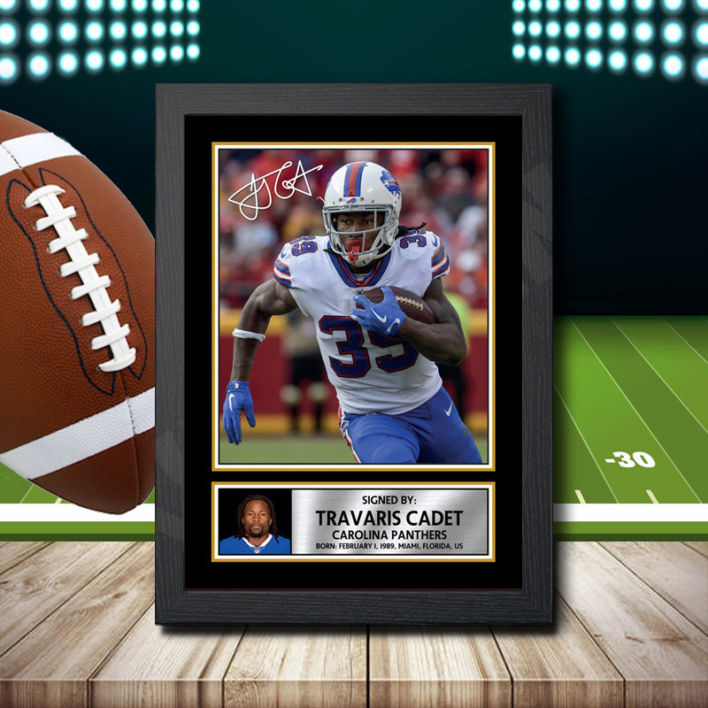 Travaris Cadet 2 Printed Signature NFL Star Poster Print Framed Wall Art Gift – Travaris Cadet 2 Printed Signature NFL Star Poster Print
